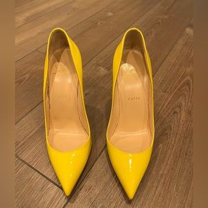 Yellow christian louboutin pumps